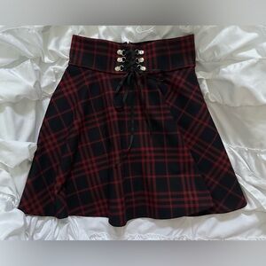 Modakawa Red And Black Plaid Mini Skirt Women’s Size Small